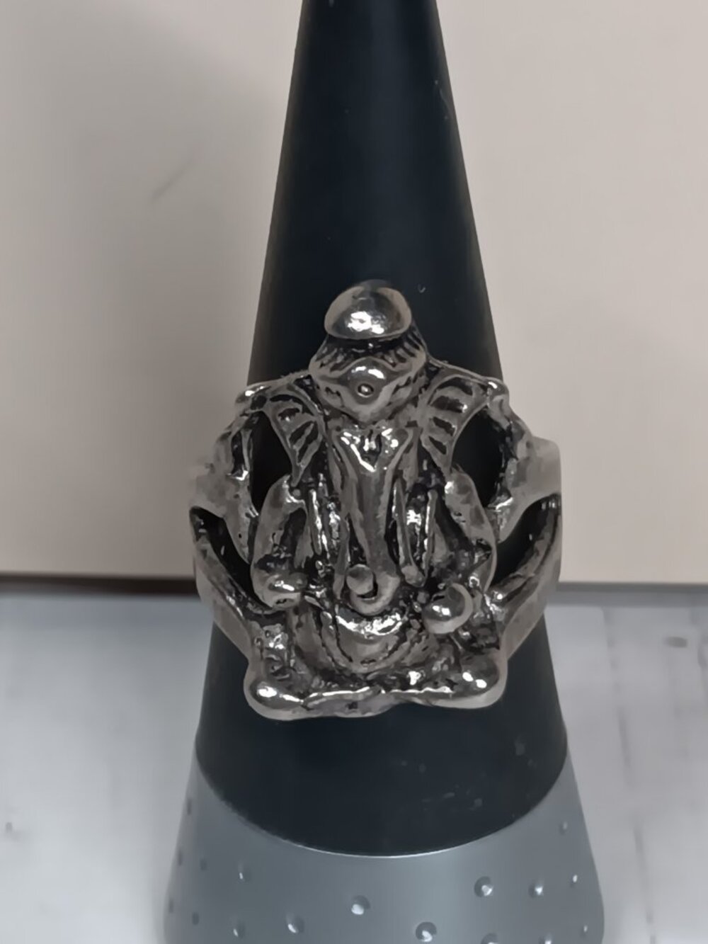 Mens Lord Ganesha Ring God of New Beginnings, Wisdom, and Prosperity in Hinduism